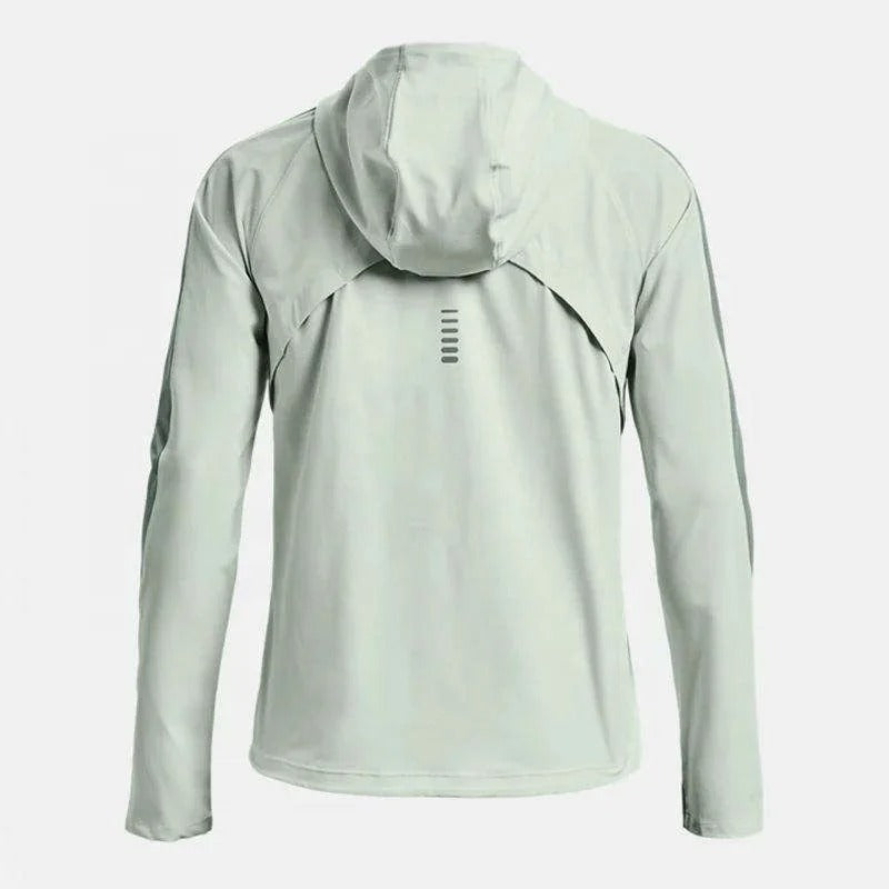 Light green hooded zip jacket with slim fit