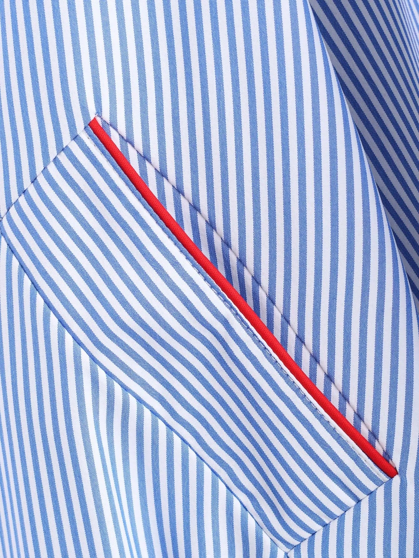Light blue striped zip jacket with red heart patch
