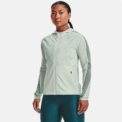 Light green hooded zip jacket with slim fit