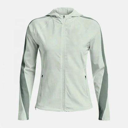 Light green hooded zip jacket with slim fit