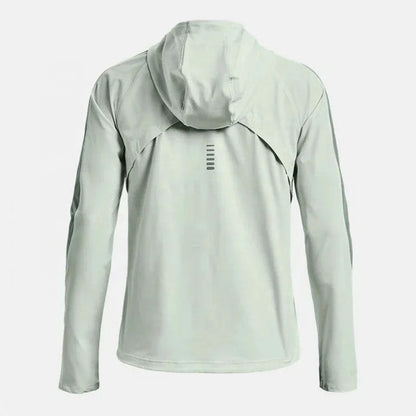 Light green hooded zip jacket with slim fit
