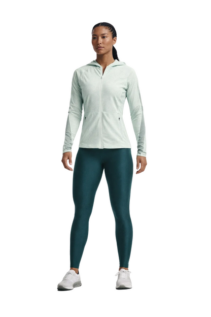 Light green hooded zip jacket with slim fit